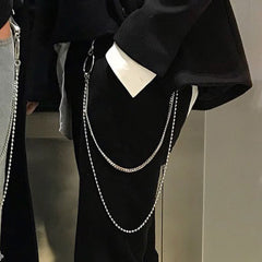 Fashion Men's Womens Double Bead Stainless Steel Pants Chain Biker Wallet Chain For Men - iwalletsmen
