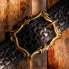 Handmade Genuine Leather Mens Belt Custom Cool Leather Men Black Belt for Men