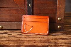 Handmade Mens Cool billfold Leather Wallet Men Small Card Slim Wallets for Men