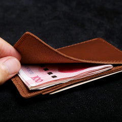 Genuine Leather Mens Cool Slim Front Pocket Wallet Leather Wallet Men Small Wallets  for Men