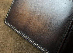 Handmade Leather Tooled Death Metal Deathcore License Wallet Mens Card billfold Wallet Cool Leather Wallet Slim Wallet for Men