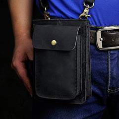 Leather Belt Pouch Mens Small Cases Waist Bag Hip Pack Belt Bag Fanny Pack Bumbag for Men