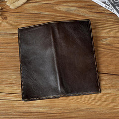 Cool Leather Mens Bifold Wallet Coffee Long Wallet for Men with Multi Cards - iwalletsmen