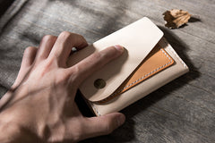 Handmade Leather Mens Cool billfold Wallet Card Holder Small Card Slim Wallets for Men