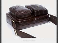 Genuine Leather Mens Cool Messenger Bag Chest Bag Bike Bag Cycling Bag for men