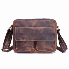 Genuine Leather Mens Cool Messenger Bag SHOULDER BAG CHEST BAG BIKE BAG CYCLING BAG