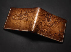 Handmade Leather Tooled League of Legends LOL Thresh Mens billfold Wallet Cool Leather Wallet Slim Wallet for Men