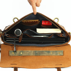 Vintage Mens Leather Briefcase Business Briefcase Work Bag Shoulder Bag For Men - iwalletsmen