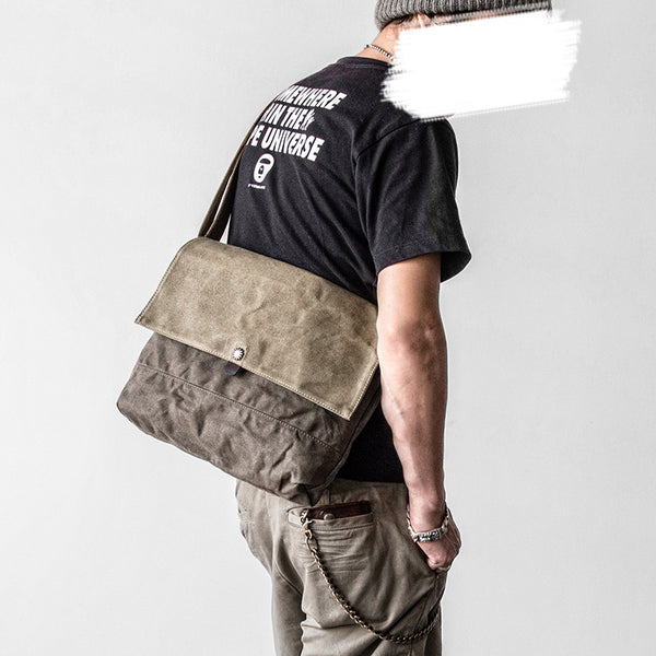 Canvas Mens Cool Small Messenger Bag iPad Bag Chest Bag Bike Bag Cycling Bag for men - iwalletsmen