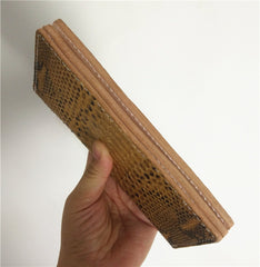 [On Sale] Handmade Vintage Mens Snake Skin Long Wallets Bifold Long Wallet for Men - iwalletsmen