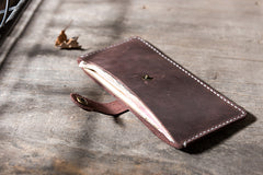 Handmade Leather Mens Clutch Wallet Cool Slim Leather Wallet Long Phone Wallets for Men