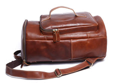 Genuine Leather Mens Cool Backpack Sling Bag Large Black Travel Bag Hiking Bag for men