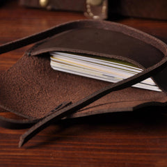 Handmade Mens Cool billfold Leather Wallet Men Small Card Slim Wallets Bifold for Men - iwalletsmen