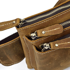 Vintage Leather Fanny Pack Mens Waist Bag Hip Pack Belt Bag for Men - iwalletsmen