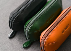 Cool Leather Mens Leather Tobacco Pipe Case Zipper Tobacco Pipe Case for Men - iwalletsmen