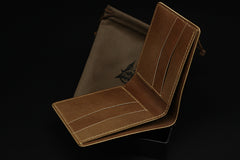 Handmade Leather Tooled World of Warcraft Lich King Mens billfold Wallet Cool Leather Wallet Slim Wallet for Men