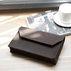 Handmade Leather Mens Clutch Cool Large Wallet Clutch Wristlet Wallet for Men
