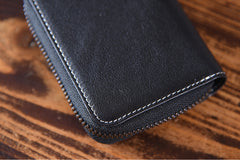 Handmade Mens Cool billfold Leather Wallet Men Small Card Wallets Zipper for Men