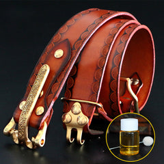 Handmade Genuine Leather Belt Cavalryman Custom Mens Leather Men Biker Belt