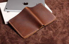 Handmade Leather Mens Cool Slim Leather Wallet Men Small Wallets Bifold for Men