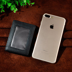 Handmade Leather Mens Cool Slim Leather Wallet Card Wallet Holders Men Small Wallets Bifold for Men