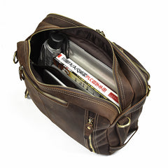Genuine Leather Mens Cool Messenger Bag Work Bag Satchel Bag Briefcase Bag for men