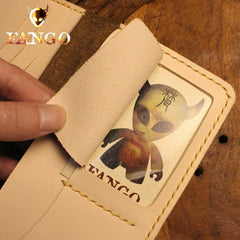 Handmade Leather Mens Cool Travel Long Wallet Card Holder Card Slim Clutch Wallets for Men