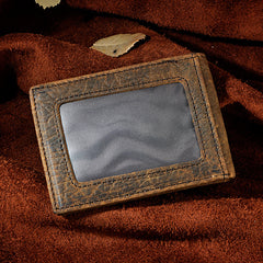 Handmade Leather Mens Cool Slim Leather Wallet Card Wallet Holders Men Small Wallets Bifold for Men