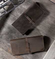 Handmade Leather Mens Clutch Wallet Cool Leather Wallet Long Phone Wallets for Men - iwalletsmen