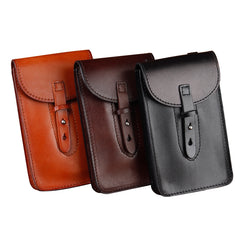 Cool Leather Mens Biker Cell Phone Holster Belt Pouch Side Bag Shoulder Bag for Men - iwalletsmen