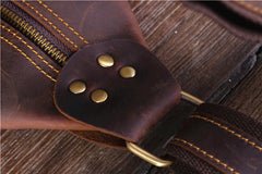 Genuine Leather Mens Cool Chest Bag Sling Bag Crossbody Bag Travel Bag Hiking Bag for men