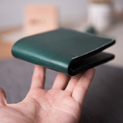 Handmade Leather Mens Cool Slim Leather Wallet Men Small Wallets Bifold for Men Women