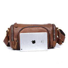 Genuine Leather Mens Messenger Bag Cool Weekender Bag Travel Bag Duffle Bags Overnight Bag Holdall Bag for men