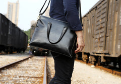 Genuine Leather Mens Cool Messenger Bag Briefcase Chest Bag Bike Bag Cycling Bag for men