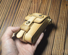 Leather Beige Mens Cigarette Case Cigarette Holder Belt Pouch with Belt Loop for Men - iwalletsmen