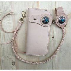 Cool Leather Mens Biker Chain Wallet Handmade Long Chain Wallets with Chain - iwalletsmen