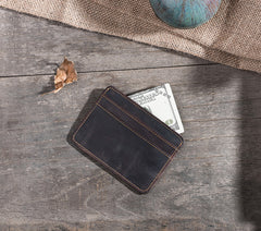 Handmade Leather Mens Cool billfold Wallet Card Holder Small Card Slim Wallets for Men - iwalletsmen