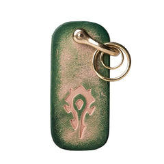Handmade Leather Mens World of Warcraft Cool Keychain KeyCharm Keyring Pendant for Men