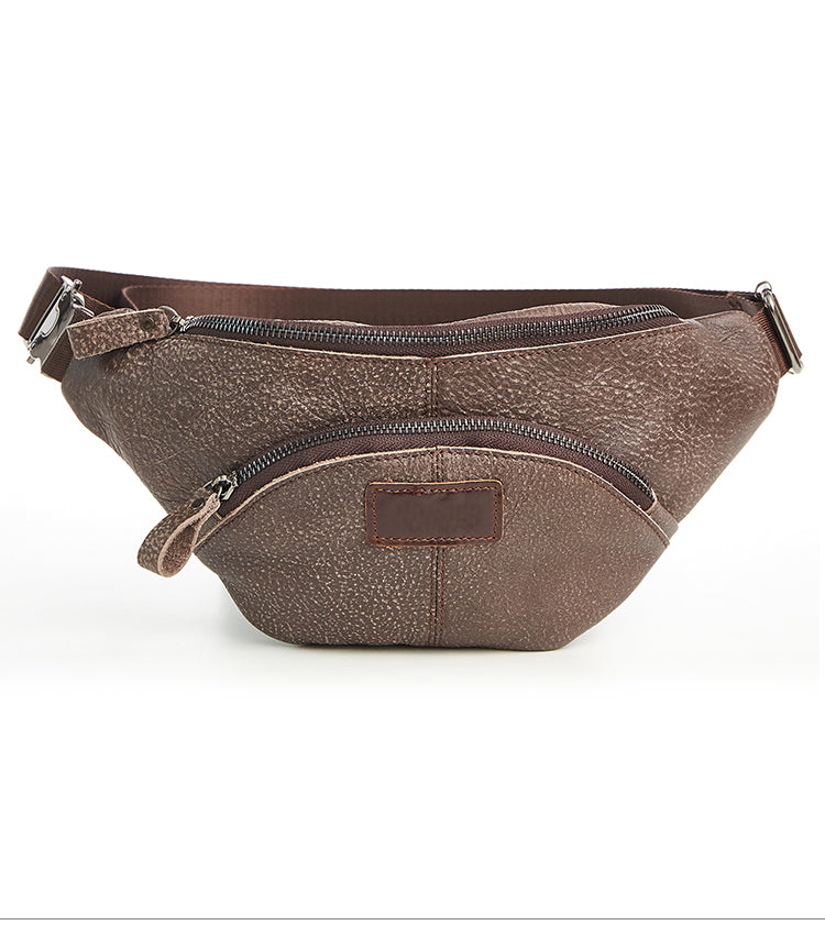 Leather Fanny Pack Mens Waist Bag Hip Pack Belt Bag Bumbag for Men