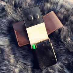 Badass Leather Mens Cigarette Case Cigarette Holder Belt Pouch with Belt Loop for Men - iwalletsmen