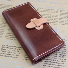 Handmade Leather Womens Vintage Long Wallet Cute Long Wallet for Women - iwalletsmen