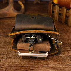 Leather Belt Pouch Mens Small Cases Waist Bag Hip Pack Belt Bag Fanny Pack Bumbag for Men