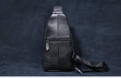 Genuine Leather Mens Cool Chest Bag Sling Bag Crossbody Bag Travel Bag Hiking Bag for men