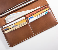 Handmade Leather Mens Clutch Wallet Cool Leather Wallet Long Phone Wallets for Men