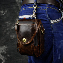 Leather Belt Pouch Mens Small Cases Waist Bag Hip Pack Belt Bag Fanny Pack Bumbag for Men