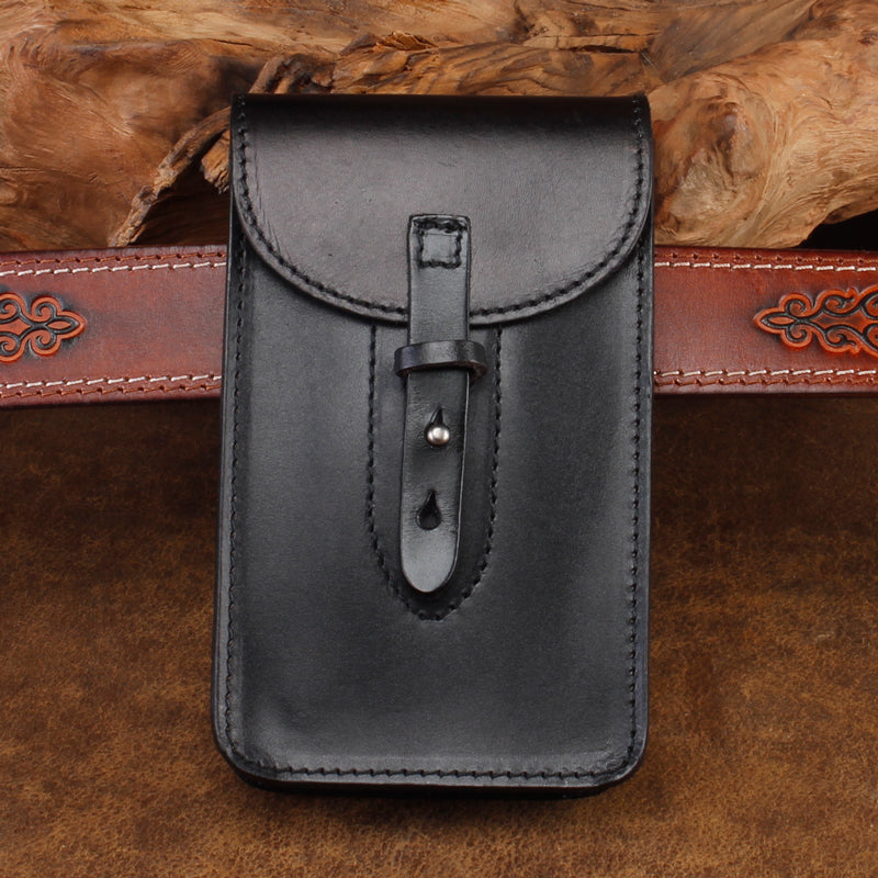 Cool Leather Mens Biker Cell Phone Holster Belt Pouch Side Bag Shoulder Bag for Men - iwalletsmen