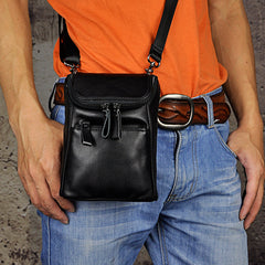 Leather Belt Pouch Mens Small Cases Waist Bag Hip Pack Belt Bag Fanny Pack Bumbag for Men