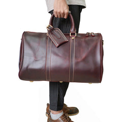 Genuine Leather Mens Cool Weekender Bag Travel Bag Duffle Bags Overnight Bag Holdall Bag for men
