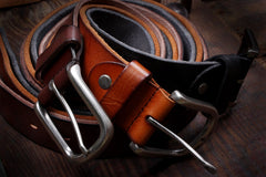 Genuine Leather Mens Leather Men Brown Black Belt for Men Cool Leather Belt