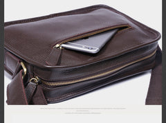 Genuine Leather Mens Cool Messenger Bag Small Bag Chest Bag Bike Bag Cycling Bag for men